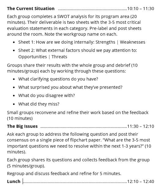 Meeting Facilitation Plan